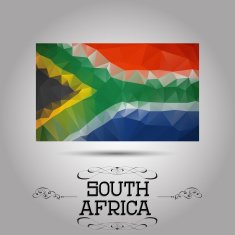 Vector geometric polygonal South Africa flag