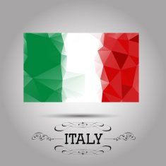 Vector geometric polygonal Italy flag