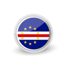 Vector rounded flag button icon of Cape Verde eps