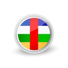 Vector rounded flag button icon of Central African Republic