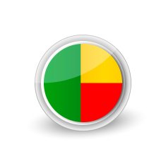 Vector rounded flag button icon of Benin eps