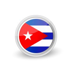 Vector rounded flag button icon of Cuba