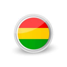 Vector rounded flag button icon of Bolivia eps