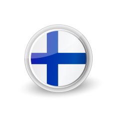 Vector rounded flag button icon of Finland