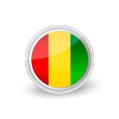 Vector rounded flag button icon of Guinea