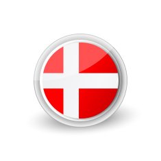 Vector rounded flag button icon of Denmark