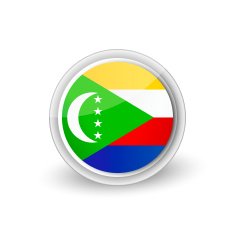 Vector rounded flag button icon of Comoros