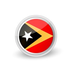Vector rounded flag button icon of East Timor
