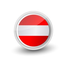 Vector rounded flag button icon of Austria