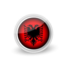 Vector rounded flag button icon of Albania