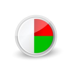 Vector rounded flag button icon of Madagascar