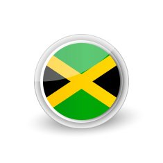 Vector rounded flag button icon of Jamaica