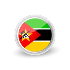 Vector rounded flag button icon of Mozambique