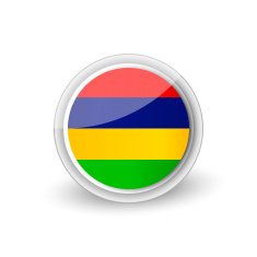 Vector rounded flag button icon of Mauritius