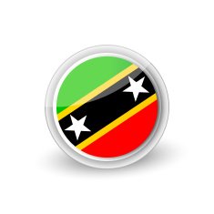 Vector rounded flag button icon of Saint Kitts and Nevis