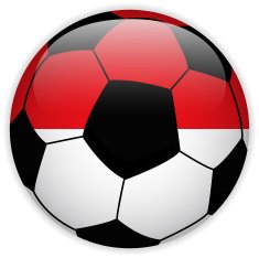 Monaco Flag with Soccer Ball Background