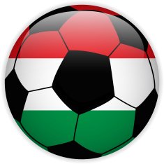 Hungary Flag with Soccer Ball Background