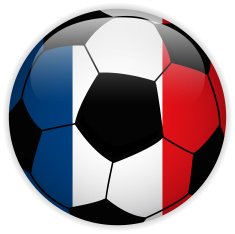 France Flag with Soccer Ball Background