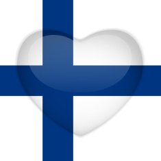 Finland Flag Heart Glossy Button