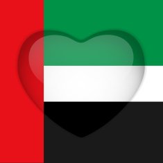 Emirates Flag Heart Glossy Button