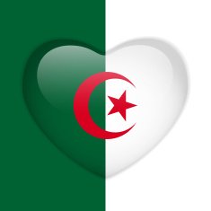Algeria Flag Heart Glossy Button