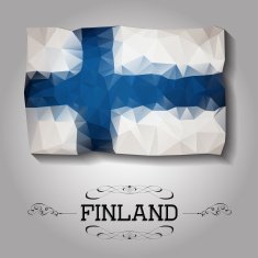 Vector geometric polygonal Finland flag N2