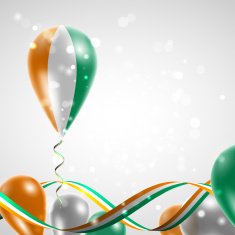 Flag of Cote d'Ivoire on balloon