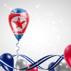 Flag of the Democratic People's Republic on balloon
