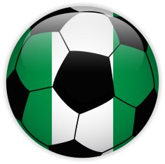 Nigeria Flag with Soccer Ball Background
