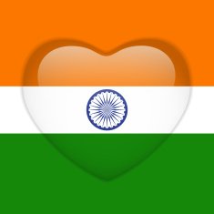 India Flag Heart Glossy Button