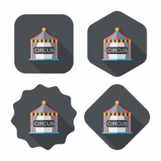 circus flat icon with long shadow eps10 N7