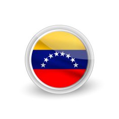 Vector rounded waving flag button icon of Venezuela