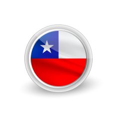 Vector rounded waving flag button icon of Chile
