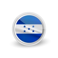 Vector rounded waving flag button icon of Honduras
