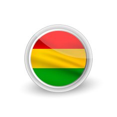 Vector rounded waving flag button icon of Bolivia