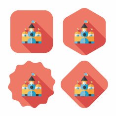 Building castle flat icon with long shadow eps10 N75