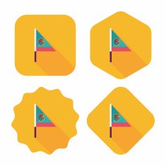 Flag flat icon with long shadow N19