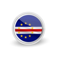 Vector rounded waving flag button icon of Cape Verde