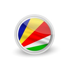 Vector rounded waving flag button icon of Seychelles