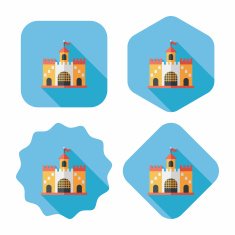Building castle flat icon with long shadow eps10 N87