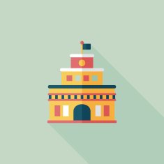 Building castle flat icon with long shadow eps10 N91