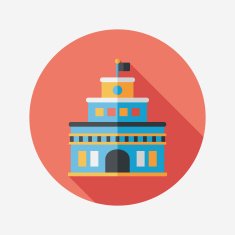Building castle flat icon with long shadow eps10 N98