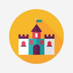 Building castle flat icon with long shadow eps10 N107