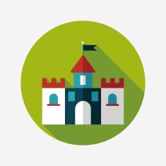 Building castle flat icon with long shadow eps10 N113
