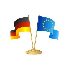Germany and europe vector table flag isolated
