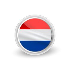 Vector rounded waving flag button icon of Netherlands