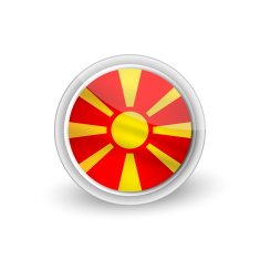 Vector rounded waving flag button icon of Macedonia