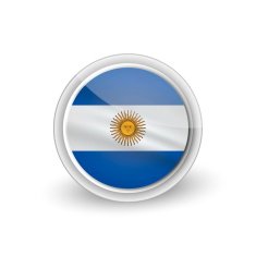 Vector rounded waving flag button icon of Argentina