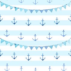 Seamless pattern Anchor and festive flags