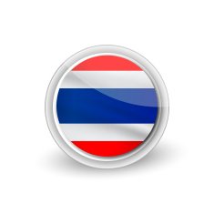Vector rounded waving flag button icon of Thailand